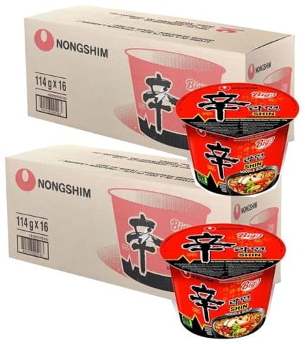 NonShim Shiin Cup Instant Gourmet Spicy Noodle Soup (114g, Pack of 32)