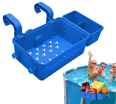 Cestino Portaoggetti A Bordo Piscina, Accessori Per Piscina Fuori Terra, Portabicchieri Per Piscina, Cestello Portaoggetti Per Piscina Attacco A Bordo Piscina Per Piscina Fuori Terra