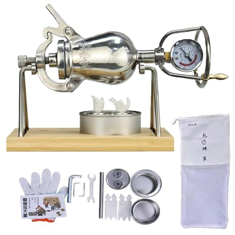 SEVOLY Máquina de Palomitas de maíz Manual de 230 ml, máquina de Palomitas de maíz Antigua Tradicional China, Amplificador de Grano de Acero Inoxidable 304, Mini Olla de Palomitas de maíz Antigua