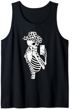 Selfies Skelett Kuhfell Cowgirls Western Kuh Cowgirl Hut Tank Top