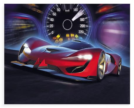 ZHXXFD Peinture Par Numéros Voiture de Course Avec Cadre 40X50Cm Kit Peinture Par Numero Huile Adulte Auto Sur Toile,Peinture Acrylique Numero Adulte Paysage,Peinture Par Numero Enfant,A2