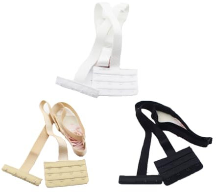 3 x Bra Extender 4 Hooks Bra Straps Converter Backless Extension Strap Adjustable Low Back Bra Strap Extender Lingerie Extension Back Converter for Women Deep V-Neck Dress