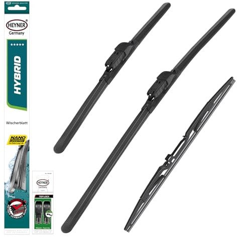 HEYNER® Scheibenwischer Set mit Heckscheibenwischer passend für VOLVO XC60 I (08.2010-07.2017) HYBRID Flachbalkenwischer Front- und Heckwischer