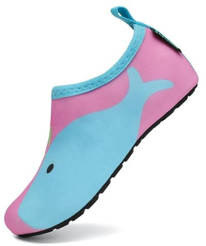 SAGUARO Niños Escarpines Niño Niña Escarpines Agua Antideslizante Zapatillas Agua Transpirable Zapatos Playa para Piscina Natación Surf Acuáticas Rosa,GR.34/35