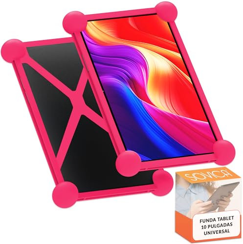 Funda Tablet 10 Pulgadas Universal Silicona Valida para Todas Las Tablets pc del Mercado de 10 Funda Tablet 10.1 Universal Funda para Tablet 10 Pulgadas (Rosa)
