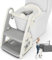 Toilettenleiter für Kinder,Toilettensitz Kinder mit Treppe,2-in-1 Toilettentrainer Tritthocker Kinder Faltbarer Höhenverstellbar Toilettenaufsatz Kinder mit Gepolsterter Spritz Rutschfestes Trittbrett