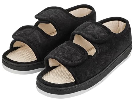 IBLUELOVER Chaussons Diabétiques Pour Hommes Sandales de Rééducation Chaussures Orthopédique Réglables Scratch Pantoufles Pour Pieds Gonflés Arthrite Soulagement Douleur Chaussures Personne Âgées