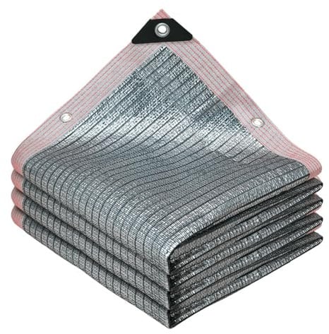 CulineformX 99% Reflective Aluminet Shade Cloth, Heavy Duty Shade Cloth For Cars, Dogs, Outdoor, RV, Patio(2×2m)