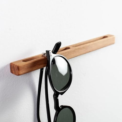 Craman Supporto da parete per occhiali da lettura in legno, supporto per occhiali in rovere massiccio, organizer minimalista per comodino e ufficio, Germany