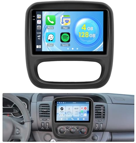 Roinvou 4+128G Android 15 Autoradio für Opel Vivaro B/Renault Trafic/FIAT Talento/Nissan NV300 Carplay Android Auto,9 Zoll Auto Radio Incell Touchscreen mit GPS Navi Bluetooth EQ WiFi RDS FM SWC