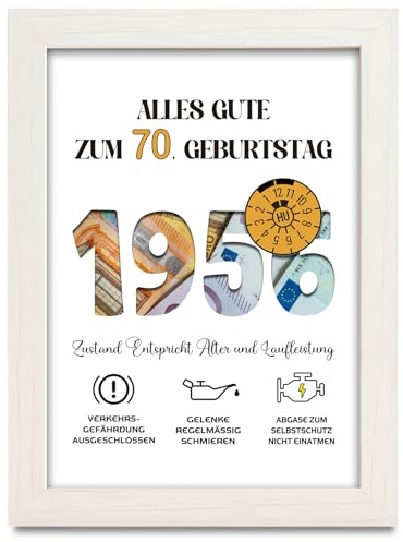 palasasa Geschenke zum 70 Geburtstag Frau Mann, Geldgeschenk 70. Geburtstag, Geburtsjahr 1956 Geldgeschenke Verpackung, Geburtstagsgeschenk für Männer und Frauen Papa Opa Mama Oma