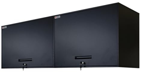 PROREGAL Mega Deal 2X Werkzeugschrank Elephant Metall hängend abschließbar Wandschrank 55x80x40cm 2 Ebenen Stahl mit Pulverbeschichtung Schwarz Hängeschrank 40cm tief Werkstattschrank Stahlschrank