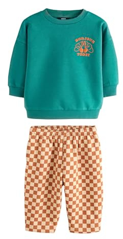 NEXT Jungen Gemusterte Jogginghose und Sweatshirt im Set 62-122