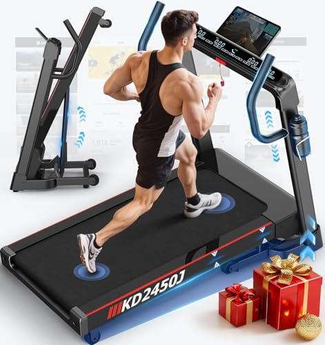 Cinta de Correr Plegable Profesional con App, Motor 7 CV 18 km/h, Inclinación Automática 20 Niveles, Máquina de Correr para Gimnasio en Casa, Carga 180 kg, Bluetooth, Silenciosa, Pantalla LED