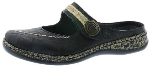 Rieker Damen 46391 Clogs, Schwarz Schwarz 00, 38 EU