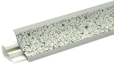 DQ-PP 1,5m WINKELLEISTE | Granit hell | 23 x 23mm | PVC | GRATIS Schrauben | Küchenleiste Arbeitsplatte Abschlussleiste Leiste Küche Küchenabschlussleiste Wandabschlussleiste Tischplattenleiste