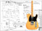 Aust Luthiers Supplies Plan of Telecaster E-Gitarre, Vollmaßstabsdruck
