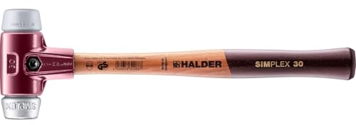 SIMPLEX-Schonhammer, TPE-mid/Weichmetall; mit Tempergussgehäuse und hochwertigem Holzstiel | D=30 mm | 3039.030