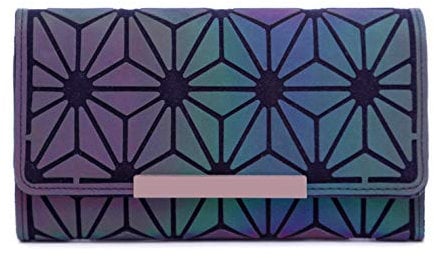 FZChenrry Geometrische Lange Brieftasche und Geldbörse - Mode Leuchtend Trifold Gitter Geldbörse Brieftaschen für Damen NO.3