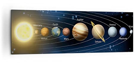 Panorama Bilder auf Leinwand 160x50cm Leinwandbild Kosmos Planet Groß XXL Wanddeko Bild Schlafzimmer Küche Wandbilder Dekoration Wohnzimmer Wall Decor Canvas Wand Kunstdruck Art AB160x50-3650