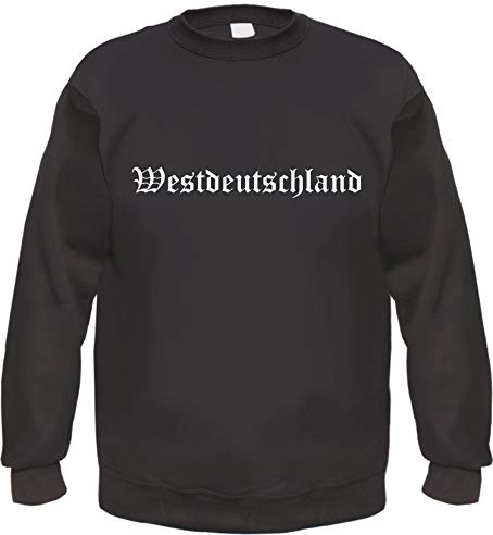 Westdeutschland Sweatshirt - Altdeutsch - Bedruckt - Pullover L Schwarz