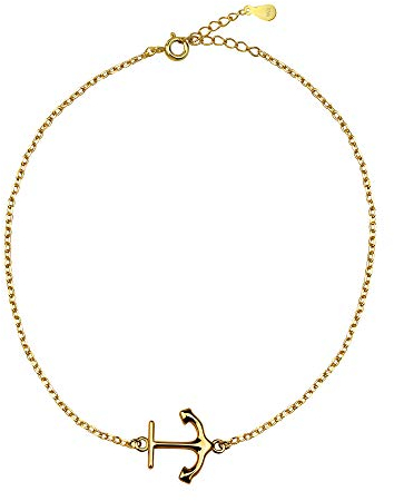 Sofia Milani - Damen Armband 925 Silber - vergoldet/golden - Anker Anhänger - 30230