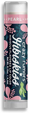 Crazy Rumors 'Hibiskiss' Pearl Light Pink Tinted Soothing Lip Balm Stick for Dry Lips, 100% Natural and Vegan 4g