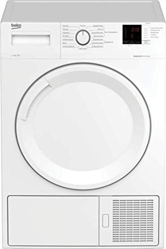Beko DS73S2PA Kondenstrockner mit Wärmepumpentechnologie/elektronische Feuchtemessung/digitales Display/kombinierter Filtermechanismus/ 7 kg/A+/ nur 46 cm Korbusti , Weiß