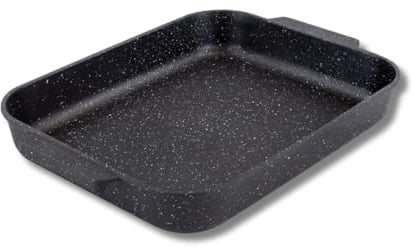 Scoville NEVERSTICK 32cm Roaster, Non-Stick Roasting Tray for Home Ovens, 32cm x 26cm, Integrated Grab Handles, Deep Baking Tray, Dishwasher Safe, PFOA Free, Aluminium, Black