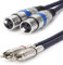 HTRUIYATY 2×Cavi XLR Femmina a 2×Cavo RCA, Interconnect Cord Audio Stereo Hi-Fi XLR per Altoparlante Microfono Cavo Audio Amplificatore di Potenza (1,5 m)