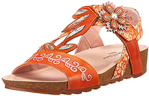 Laura Vita Femme Brcyano 52 Sandales compensées, Orange, 38 EU