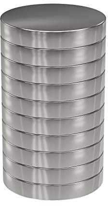 10 Stück Neodym Power Magnet Silber - Scheibenmagnet extra stark rund - Durchmesser 18x3mm hoch - Starke Magneten Supermagnet - Haftkraft ca. 4 kg - für Pinnwand, Magnettafel