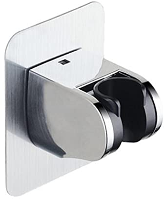 KEABATH Chrome Shower Head Holder - No Drilling, Self-Adhesive, Wall Mounted, Adjustable