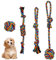 Pinsheng 4 Pezzi Cotone Giocattoli di Corda per Cani, Set di Cane Resistenti Giochi, Giochi per Cani Cucciolo da Masticare Lanciare Tirare Prendere, Pulizia dei Denti per Cani(4 Forme)