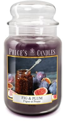 Price's - Fig & Plum Large Jar Candle - Sweet, Delicious, Quality Fragrance - Long Lasting Scent - Up to 150 Hour Burn Time