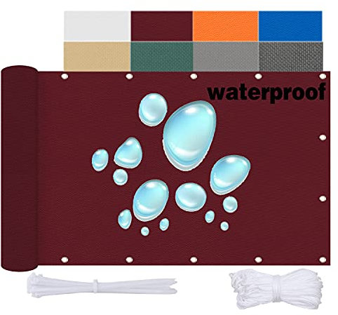 Brise Vue Pas Cher 75x1300cm avec Attaches De CâBle Et Cordons Couverture De Confidentialité ÉCran Polyester Diverses Tailles Au Choix pour Jardin, Balcon ou Terrasse