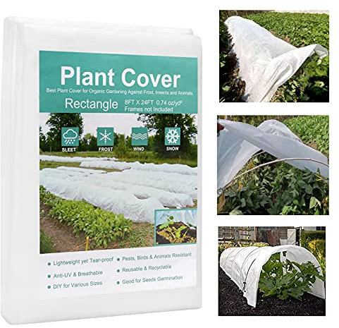 AISBAOB Pflanzenschutz Tomatenvlies Frostschutz-Bäume 8FTX24FT Gartenfolie Atmungsaktiv Wintervlies Pflanzenschutz Pflanzen Blumen Pflanzen-Überwintern
