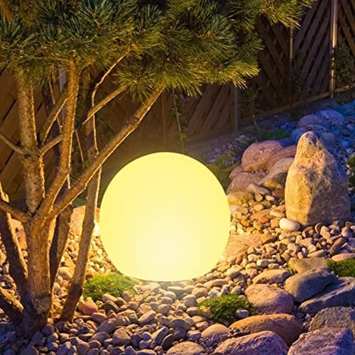 8-in Solar Globe Light Outdoor Waterproof Solar Ball Light for Garden, Dimmable RGB Color Changing Glowing Orb Lamp w/Remote, Landscape Lighting Mood Lamp w/Ground Stake for Patio Pathway Party Decor