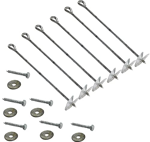 HOQ Bodenanker-Set 6 Erdanker Grundanker für Spielgeräte Spieltürme Schaukeln Eindrehanker 50 cm