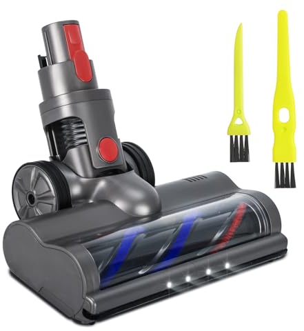 LUNEKUCK Brosse Compatible avec Dyson V7 V8 V10 V11 V15 Tête de Nettoyage à Entraînement Direct avec 4 Phares Avant pour Carrelage Sols Durs Marbre Tapis