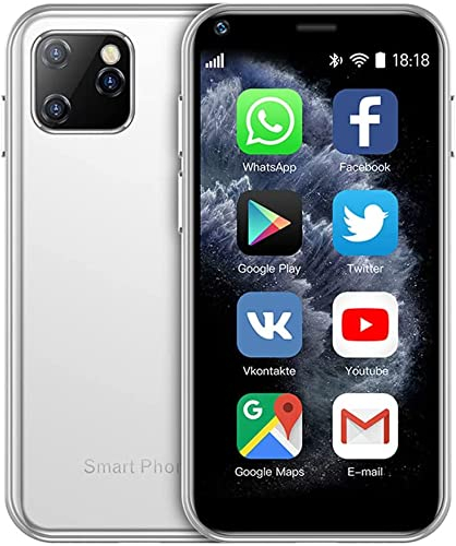 Hipipooo kleines 3G Mini Unlocked Phone, 2,5 Zoll Android 8.1 1000mAh Kindertelefon, 2 GB + 16 GB(Weiß)