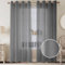 CUCRAF Leinenoptik Grau Voile Vorhänge mit Ösen Halbtransparent Gardine für Schlafzimmer Wohnzimmer H260 x B140cm 2er Set