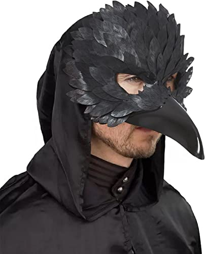 MIMIKRY Venezianische Schnabelmaske Maske Rabe Schwarz Vogel Venedig Maskenball Commedia dell'arte Halloween