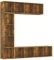 vidaXL Ensemble Bibliothèque/Meuble TV 3 pcs Étagère à Livres Meuble de Rangement Salle de Séjour Maison Intérieur Chêne Fumé 180x30x180 cm