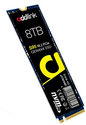Addlink S95 8TB SSD for Storage Expansion 7000 MB/s Maximum Read Speed PCIe NVMe Gen4 Internal Solid State Hard Drive - M.2 2280 TLC 3D NAND SSD (ad8TBS95M2P) Made in Taiwan