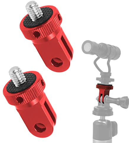 2 Stück Aluminium Kamera Halterung Adapter Stativ Adapter 1/4 Zoll Gewinde-adapter, Kompatibel Mit GoPro Hero-Halterungen, Osom Action, Sony, Selfie Stick Adapter Metallhalterungsadapter