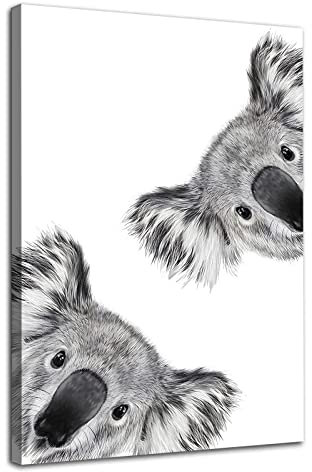 Koala Leinwand Wandkunst Koala Bilder für Kinderzimmer Niedliches Koala Poster Niedliche Tierdrucke Tiergemälde für Kinderzimmer Baby Tier Kunstwerk Kinderzimmer Dekoration Leinwand Gemälde 40,6 x 61