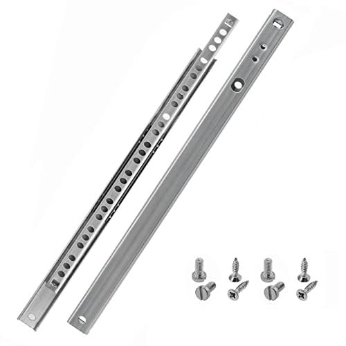 Helpmate Groove Drawer Runners 27 mm Length 310 mm 1 Pair Set of 2 Ball Extension Drawer Runners Rail System Drawer Guide Partial Extension Steel Galvanised Silver Includes Mounting Material