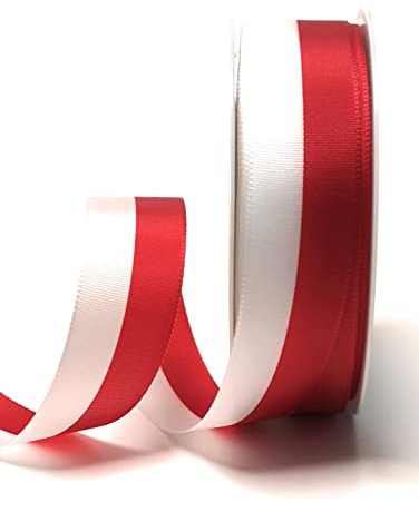 Nationalband 25m x 25mm rot - weiß Vereinsband Ordensband Fanband Dekoband