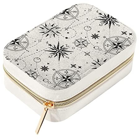 Reise-Schmuckschatulle, kleine Organizer, Aufbewahrungsboxen für Frauen und Mädchen, Kompass, Windrose